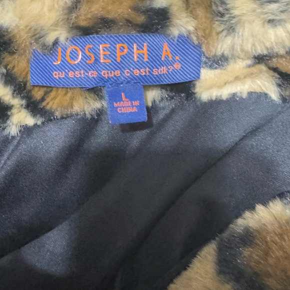 Joseph A Women’s Faux Fur Leopard Print Cropped Jacket Size L Brown - Picture 5 of 7